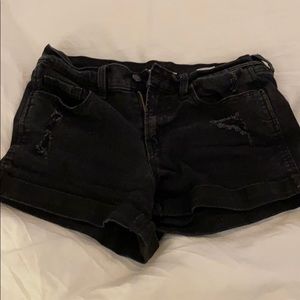 Black jean shorts